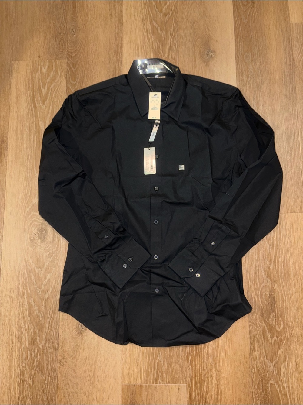 Express Men’s 1MX Fitted XL Black Long Sleeve Dress Shirt NWT New w/ Defects